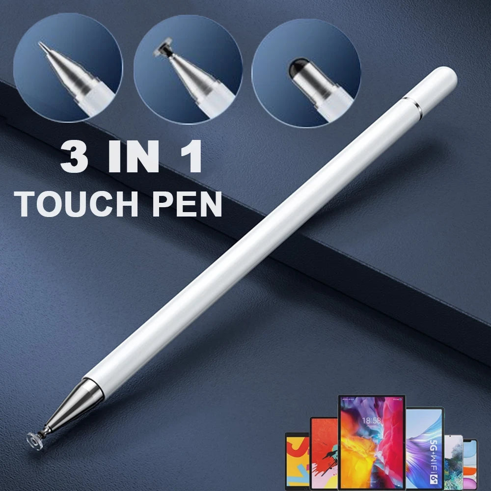 Stylus Pen, 3-in-1 Multifunctional Portable, Touch Screen Pen for iPad Android Phones Tablets